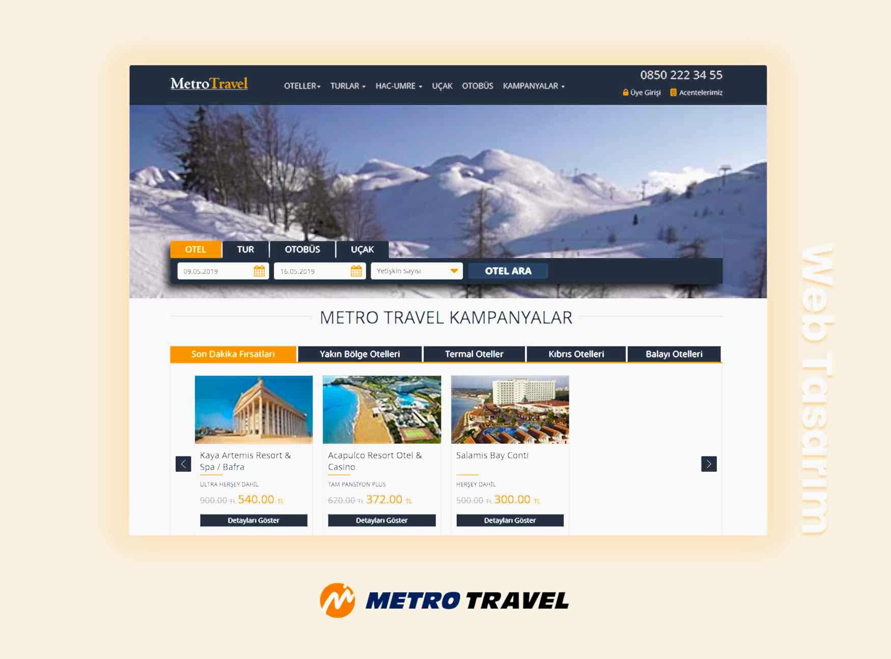 Metro Travel - Web Tasarım ve Entegrasyon